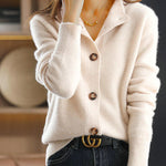 Retro Stand Collar Knitted Cardigan