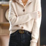 Retro Stand Collar Knitted Cardigan