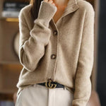 Retro Stand Collar Knitted Cardigan