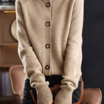 Retro Stand Collar Knitted Cardigan