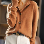 Retro Stand Collar Knitted Cardigan