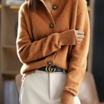 Retro Stand Collar Knitted Cardigan