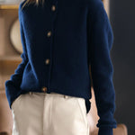 Retro Stand Collar Knitted Cardigan