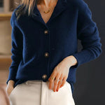 Retro Stand Collar Knitted Cardigan