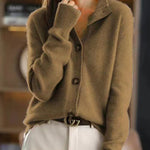Retro Stand Collar Knitted Cardigan