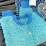 Nadorine Women's Casual Loose Fit Color Mixed Knitted Cardigan