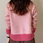 Nadorine Women's Casual Loose Fit Color Mixed Knitted Cardigan