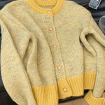 Nadorine Women's Casual Loose Fit Color Mixed Knitted Cardigan
