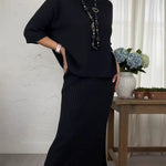 Versatile Knit Sweater and Midi Skirt Set