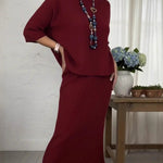 Versatile Knit Sweater and Midi Skirt Set