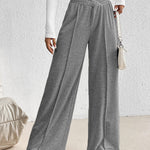 Trendy V-Shape Elastic Waist Casual Pants