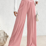 Trendy V-Shape Elastic Waist Casual Pants