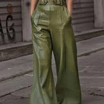 Retro 1950S PU Wide Leg Pants