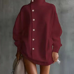 Urban Casual Oversized Asymmetrical Turtleneck Sweater
