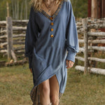 Retro Boho Style Plaid Patchwork Dress