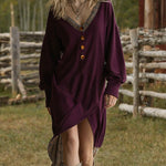 Retro Boho Style Plaid Patchwork Dress