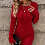 Nadorine Women's Casual Cinched Waist Cable Knit Sweater Dress