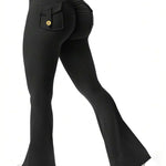 Nadorine Cargo Style High Waist Flare Leggings