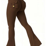 Nadorine Cargo Style High Waist Flare Leggings