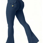 Nadorine Cargo Style High Waist Flare Leggings