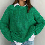 Nadorine Classic Solid Chunky Knit Sweater