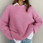 Nadorine Classic Solid Chunky Knit Sweater
