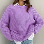 Nadorine Classic Solid Chunky Knit Sweater