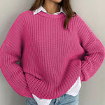 Nadorine Classic Solid Chunky Knit Sweater