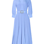Elegant Plus Size V-Neck Pleated Maxi Dress