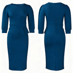 Nadorine Elegant Formal 3/4 Sleeve Bodycon Wrap Dress for Women Casual Summer Vacation 2026