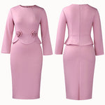 Nadorine Elegant 3D Floral Bodycon Pencil Dress for Women Casual Summer Vacation 2026