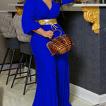 Stylish Lightweight Tie Waist Pleated Jumpsuit