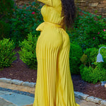 Stylish Lightweight Tie Waist Pleated Jumpsuit