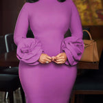 Fashion 3D Floral Sleeves Party Cocktail Dress