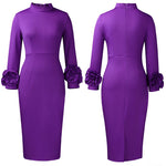 Fashion 3D Floral Sleeves Party Cocktail Dress