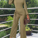 Ultra-Soft Casual Knit Top Wide Legs Jumpsuit