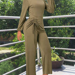 Ultra-Soft Casual Knit Top Wide Legs Jumpsuit