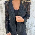 Fashion Lapel Collar Lace Suit Jacket