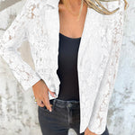 Fashion Lapel Collar Lace Suit Jacket