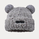 Fuzzy Bear Ears Knitted Beanie Hat