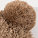 Fuzzy Bear Ears Knitted Beanie Hat