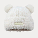 Fuzzy Bear Ears Knitted Beanie Hat