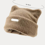 Soft Warm Cat Ear Shape Knit Beanie