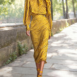 Vintage Polka Dot Shirt Skirt Set