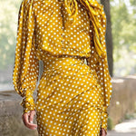 Vintage Polka Dot Shirt Skirt Set