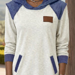 Nadorine Women's Casual Paneled Contrast Hoodie Dress