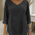 Nadorine Essential Soft V-neck Top for Women Casual Work Office Loose Fit 2026 | Under $40