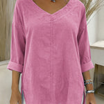 Nadorine Essential Soft V-neck Top for Women Casual Work Office Loose Fit 2026 | Under $40