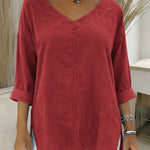 Nadorine Essential Soft V-neck Top for Women Casual Work Office Loose Fit 2026 | Under $40