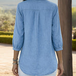 Nadorine Trendy V-neck Ruffled Trim Lantern Sleeve Blouse for Women Cute Summer Casual 2026 | Under $40